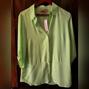 Chico's, striped lime green tunic, size 1